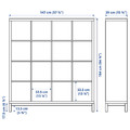 KALLAX Shelving unit with underframe, white stained oak effect/white, 147x164 cm