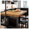 VADHOLMA Kitchen island, black/oak, 126x79x90 cm