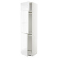 METOD High cab f fridge/freezer w 3 doors, white/Voxtorp high-gloss/white, 60x60x240 cm