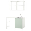 ENHET Storage combination, white/pale grey-green, 139x63.5x87.5 cm