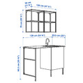 ENHET Storage combination, white/pale grey-green, 139x63.5x87.5 cm