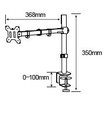 TB Monitor Mount Single Arm TB-MO1 10-27" 10kg VESA 100