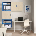 PLATSA Open storage combination w 3 doors, white Kalbåden/blue, 140x42x182 cm