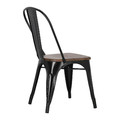Metal Chair Paris Wood, black