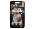 Birthday Candles 16pcs, metallic rose gold