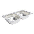 Steel Kitchen Sink Bohm 2 Bowls, linen