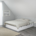 NORDLI Bed frame with storage, white, 140x200 cm