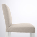 BERGMUND Bar stool with backrest, white, Hallarp beige, 75 cm
