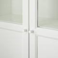 BILLY / OXBERG Bookcase with panel/glass doors, white, glass, 120x30x202 cm