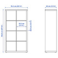 KALLAX Shelving unit, with 4 drawers with 2 shelf inserts/wave shaped white, 147x77 cm