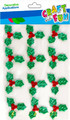 Christmas Fabric Stickers Holly 12pcs