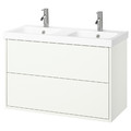 HAVBÄCK / ORRSJÖN Wash-stnd w drawers/wash-basin/taps, white, 102x49x69 cm