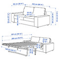 VIMLE 2-seat sofa-bed, with wide armrests/Hallarp grey