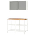 ENHET Storage combination, white/grey frame, 123x63.5x207 cm