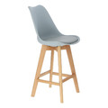 Bar Stool Norden Wood, low, PP, grey