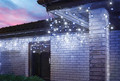 Christmas Curtain Lights In-/Outdoor 100 LED 4.8 m, icicles, cool white/blue