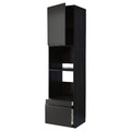 METOD / MAXIMERA Hi cab f ov/combi ov w dr/2 drwrs, black/Upplöv matt anthracite, 60x60x240 cm