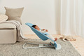 BABYBJÖRN Bliss Woven Baby Bouncer, Blue (Light Grey, Petal Quilt)