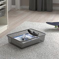 TROFAST Storage combination w boxes/trays, white grey/dark grey, 34x44x56 cm