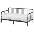 FYRESDAL Day-bed with 2 mattresses, black/Vannareid firm, 80x200 cm