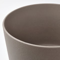 KLARBÄR Plant pot with saucer, in/outdoor grey-brown, 15 cm