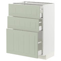 METOD / MAXIMERA Base cabinet with 3 drawers, white/Stensund light green, 60x37 cm