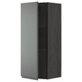 METOD Wall cabinet with shelves, black/Voxtorp dark grey, 40x100 cm