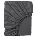 NATTJASMIN Fitted sheet, dark grey, 90x200 cm