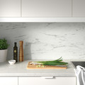 LYSEKIL Wall panel, double sided white marble effect/terrazzo effect, 119.6x55 cm