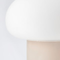 DEJSA Table lamp, beige, opal white glass, 28 cm