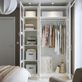 PAX / BERGSBO Wardrobe combination, white/white glass, 150x60x236 cm