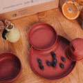 Dantoy TINY BIObased Dinnerware Set Dinnertime Gift Set, Red