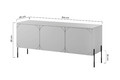 Three-Door TV Cabinet with Drawer Unit Sonatia 150, cashmere