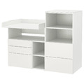 SMÅSTAD / PLATSA Changing table, white white/with bookcase, 150x79x123 cm