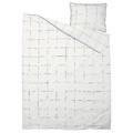 BREDVECKLARE Duvet cover and pillowcase, white blue/check, 150x200/50x60 cm