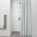 RÅNEÄLVEN Shower curtain, white/turquoise, 180x180 cm