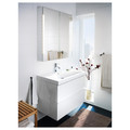 STORJORM Mirror cab 2 door/built-in lighting, white, 80x14x96 cm