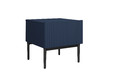 Nightstand Bedside Table Nicole Set of 2, black legs, dark blue