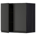 METOD Wall cabinet with shelves/2 doors, black/Upplöv matt anthracite, 60x60 cm