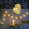 SOLVINDEN LED solar-powered pendant lamp, outdoor oval/yellow waves, 43 cm