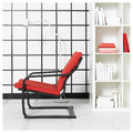 POÄNG Low-back armchair, black/Vissle red