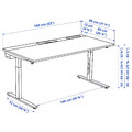 MITTZON Desk, white/black, 160x80 cm