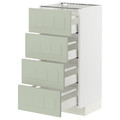 METOD / MAXIMERA Base cab 4 frnts/4 drawers, white/Stensund light green, 40x37 cm