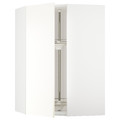 METOD Corner wall cabinet with carousel, white/Vallstena white, 68x100 cm