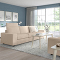 VIMLE 3-seat sofa, with headrest with wide armrests/Hallarp beige