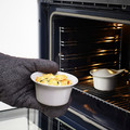 FÄRGKLAR Oven/serving dish with lid, matt light grey, 0.2 l
