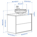 ÄNGSJÖN / LERSJÖN Wash-stnd w drawers/wash-basin/tap, high-gloss white/white marble effect, 82x49x79 cm