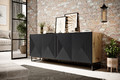 Four-Door Cabinet Asha 200cm, metal legs, artisan/matt black