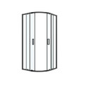 GoodHome Shower Enclosure Ledava, semi-circular, 90 x 90 x 185 cm, matt black/transparent