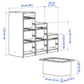 TROFAST Storage combination with boxes, white/white, 99x44x94 cm